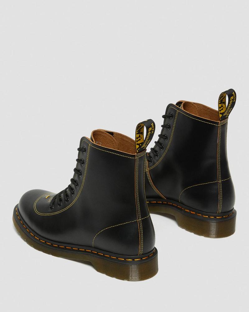 Dr Martens Pharamond Vintage Smooth Læder Ankelstøvler Dame Sort | DK 64QMA